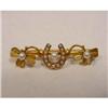Image 1 : Gold and Pearl Horseshoe Bar Brooch. #2025857