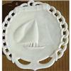 Image 1 : old vintage 1900 schooner SHIP MILK GLASS plate#2025893
