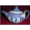 Image 1 : WEDGWOOD Jasperware TEAPOT Dark Blue -ANTIQUE- #2026146