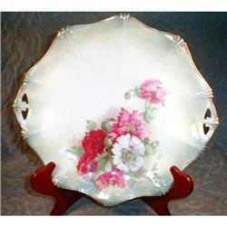 RS Prussia ANEMONES Plate HANDLES - Antique #2026225