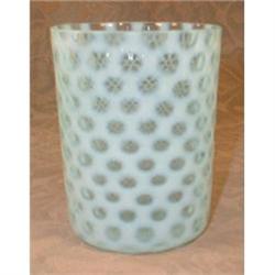 OPALESCENT Blue COIN Dot TUMBLER Glass #2026242