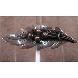 Damaso Gallegos STERLING Leaf PIN Taxco MEXICO #2026264