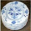 Image 1 : Blue ONION Hand PAINTED Plates (6) ~ANTIQUE~ #2026396