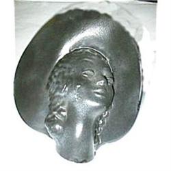 Ebony Rare Large Head Vase with Hat #2026554