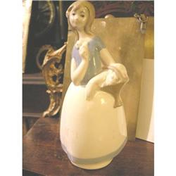 Rex by Lladro Girl with Flower Basket #2026800