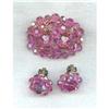 Image 1 : Pin & Earings Pink Crystal c1940 Set #2026919