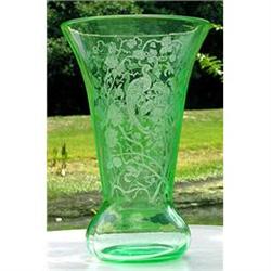 Peacock and Wild Rose 12in Flared Vase #2039287