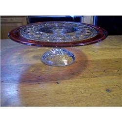 Kings Crown Thumbprint Pedestal Cake Plate #2039585