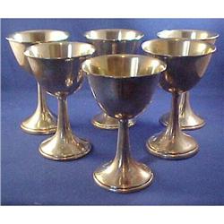 6 Int'l LORD SAYBROOK Sterling WINE GOBLETS #2051435