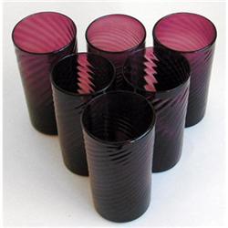 Hand Blown Amethyst Glass Tumbler Set (6) #2051458