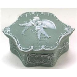 Schafer & Vater Skating Cherubs Powder Jar #2051515