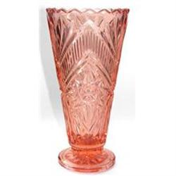Pink Pressed STARS & FANS Glass Vase #2051590