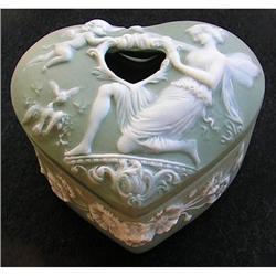 Schafer & Vater Green Jasperware Hair Receiver #2051630