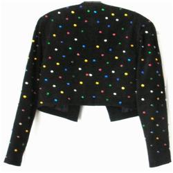 Black Suede Bolero Jacket Rhinestones Julian K #2051645