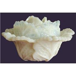 Portieux Opalescent Glass Covered Cabbage Bowl #2051658