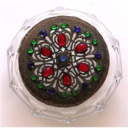 Heisey Powder Jar with Openwork, Jeweled Lid #2051662