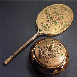 Jeweled Ormolu & Glass Dresser Set #2051663