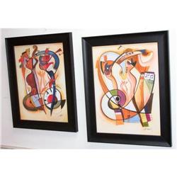Abstract Pair of Prints Music Sg. #2051689