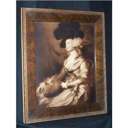 Early 1900's "Lady in Hat" Print Walnut Frame  #2051696