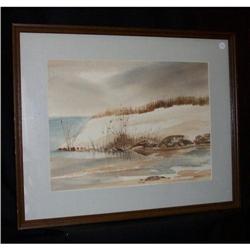 Sand Dunes Watercolor Painting Signed M.Minch #2051698