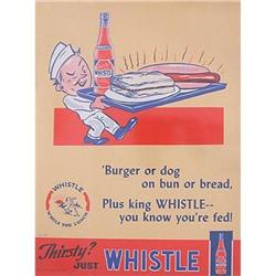 3 Vintage WHISTLE SODA SIGNS * racial #2051716