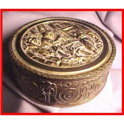 Antique Deco Bronze/Brass Vanity Powder Jar #2051738