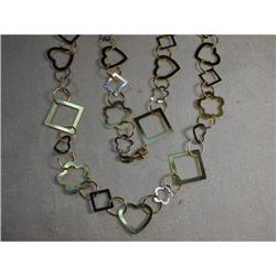 Estate 14K YG 2-Tone Gold Heart Floral Necklace#2051763