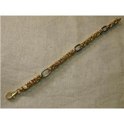 Estate 14K YG Gold Solid Square Link Bracelet #2051764