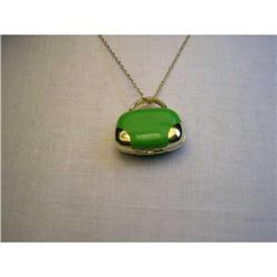 Estate 14K YG Enamel Purse Bag Pendant Charm #2051765