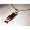 Beautiful Estate 14K YG Yellow Gold Owl Pendant#2051770