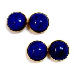 14Kt gold cufflinks with lapis lazuli #2051822