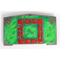 Art Deco Enameled and Marcasites Clock #2051829