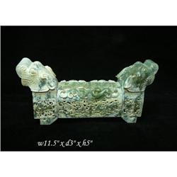 Vintage Chinese Jade Dragon Carved Pillow  #2051852