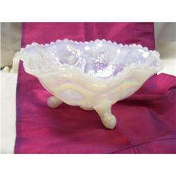 Fenton Stag and Holly 3 Ball Footed Bowl #2051863