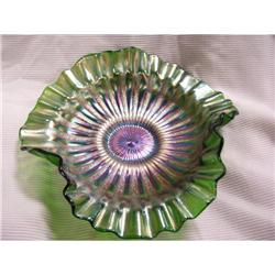 Fenton Vintage Emerald Green Tri Cornered  #2051864