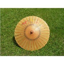 Vintage Hand Painted Orange Umbrella #2051879