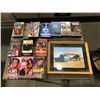 Image 1 : Group of 13 vintage VHS collectors tapes & framed vintage van & biplane picture