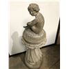 Image 1 : Two pc. concrete pedestal & child figure lawn ornament