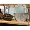 Image 3 : Group of 10 assorted wicker baskets & large pine cones