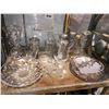 Image 1 : Shelf lot full of assorted decorative glassware - vases/ bowls/ small figurines etc.