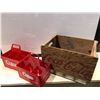 Image 1 : 1969 wooden Coca-Cola crate & 2 plastic 1970's Coca-Cola 6 pack bottle holders