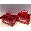 Image 4 : 1969 wooden Coca-Cola crate & 2 plastic 1970's Coca-Cola 6 pack bottle holders