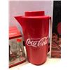 Image 5 : Group of 5 vintage Coca-Cola collectables - 2 glass sets/ plastic drink jug/ umbrella & tin sign