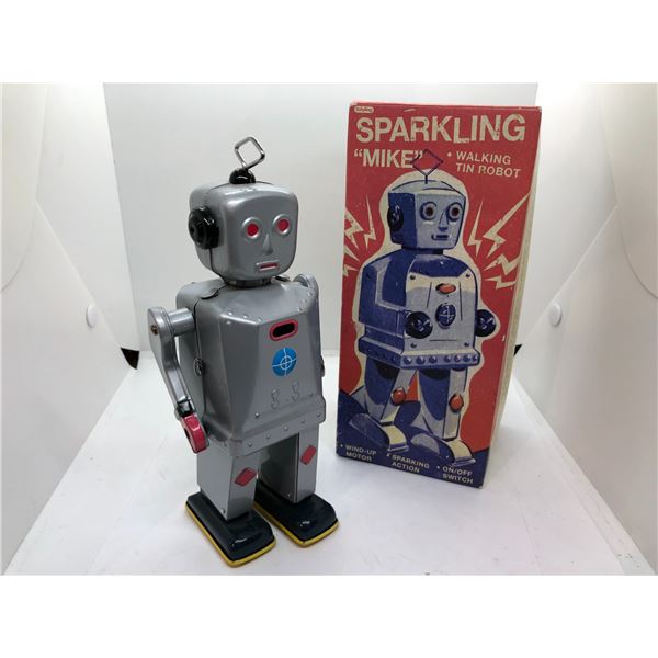 thumbnail image 2 of NEW Sparkling Mike Tin Robot Toy - Shop Merci Milo 2 of 14