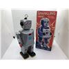 Image 1 : Schylling sparkling "mike" walking tin lithograph windup robot toy w/original box