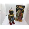 Image 1 : Space robot tin toy lithograph keywound collectors toy w/original box