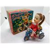 Image 1 : Ponytail doll on tricycle windup tin lithograph collectors toy XANTO toys Japan w/original box