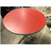 Image 1 : Retro 50's diner style red & chrome table - 36in diameter