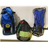 Image 1 : Shelf of watersport equipment snorkelling set, flippers, bags, etc...