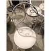 Image 1 : Vintage wrought iron 5 piece glass top white patio table set